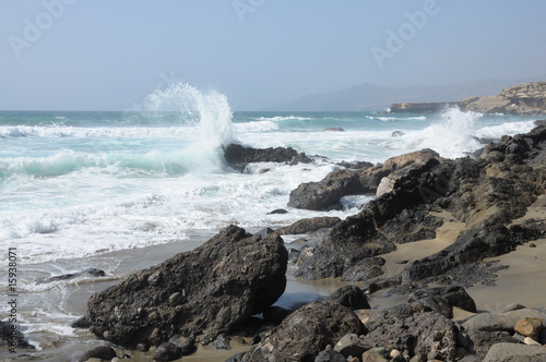 Rocky coast of Fuerteventura, Canary Islands, Spain photo