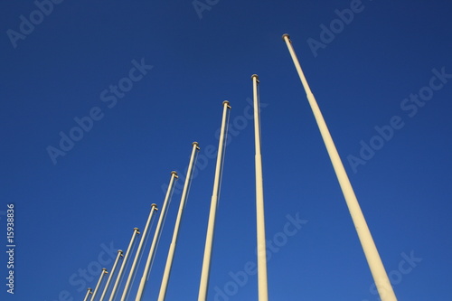 Vacant Flag Poles at the Old Olympic Stadium Athens