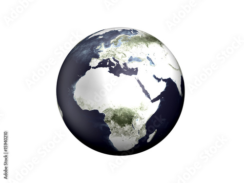 Weltkugel - Europa  Afrika