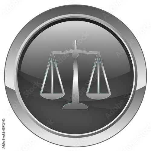 Orb button with Scales of Justice symbol