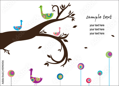 Bright stylish birds