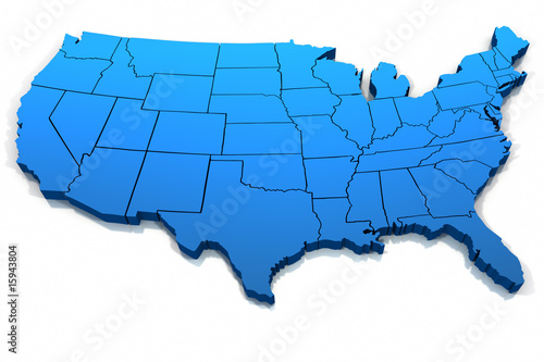 United States blue map outline