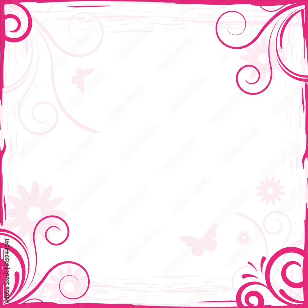abstract pink floral background frame for design