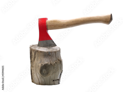 Axe on chopping block