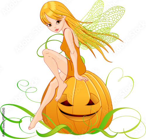 Halloween pumpkin fairy