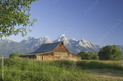 Old Mormon Barn against the tetons