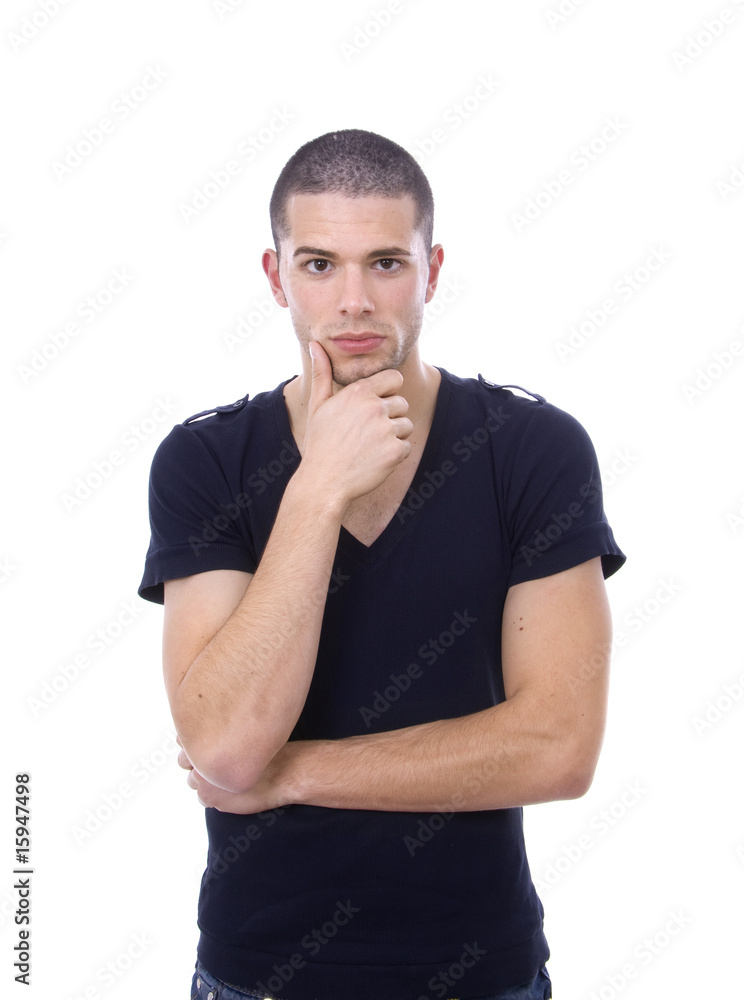 young casual man portrait, isolated on white young casual man portrait, isolated on white