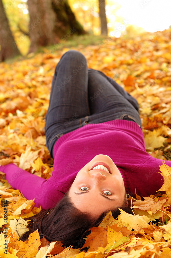 Young beautiful woman in the park Young beautiful woman in the park