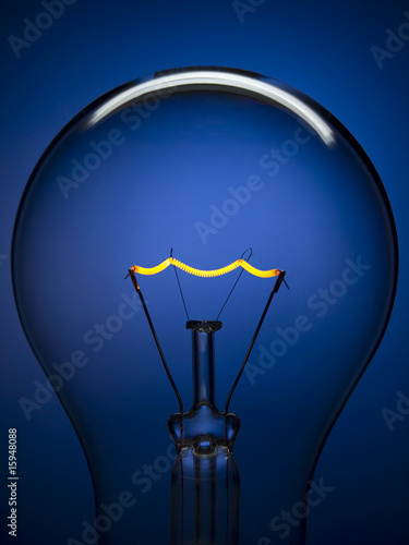 Bulb light over blue