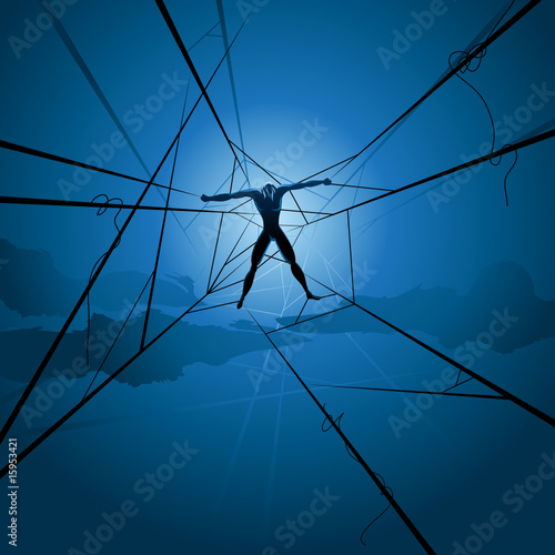 Slave man and spiders web