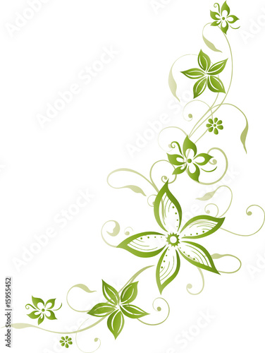 Grüne Ranke mit Blumen, floral