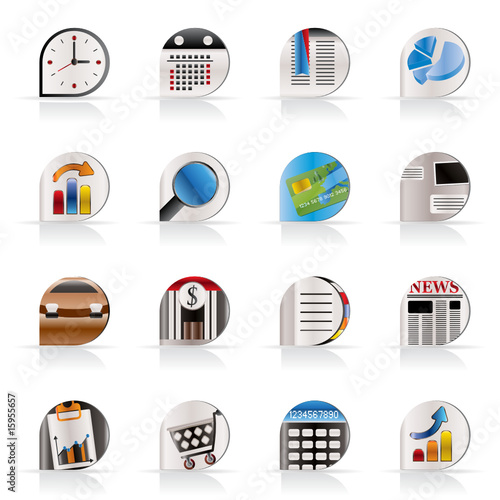 Business and Office Realistic Internet Icons - Vector Icon Set 3