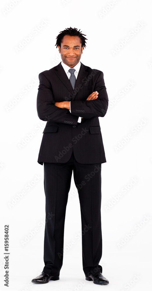 Friendly businessman with crossed arms Friendly businessman with crossed arms