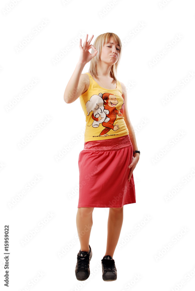 Dancing girl isolated on white background. Dancing girl isolated on white background.