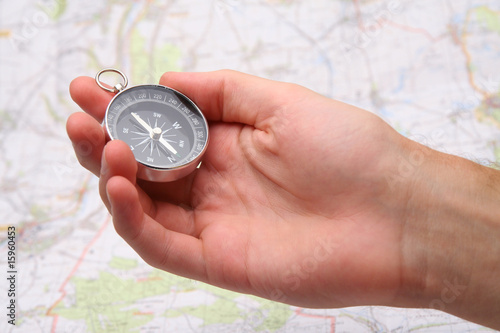 фотографія Find way with compass
