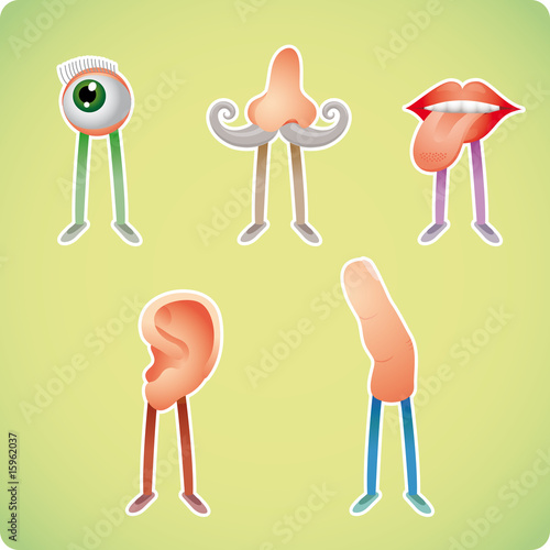 Five human senses in humanized styles