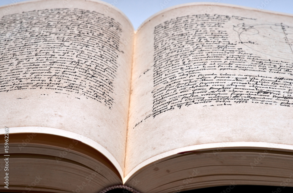 Fototapeta premium Old book double page spread