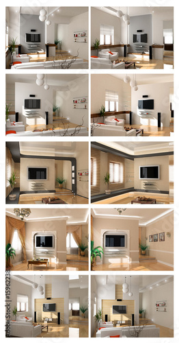 interior project scetch set of one room