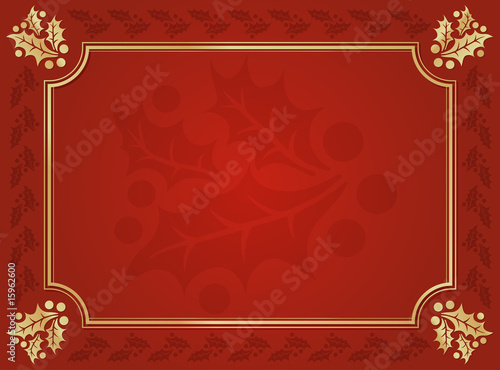 Red Holly Cornered Label Background Ready for your Copy