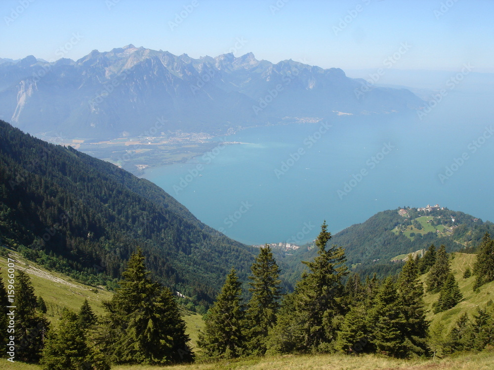 View of Montreux from the mountain
