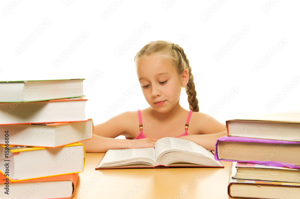 Young schoolgirl reading a book.... Young schoolgirl reading a book....