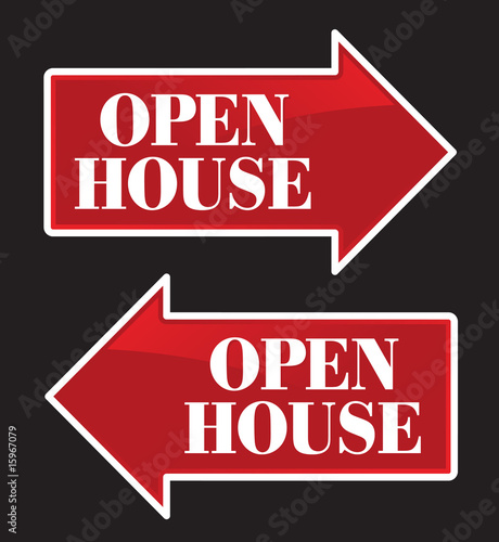 Open House Real Estate Arrow Sign