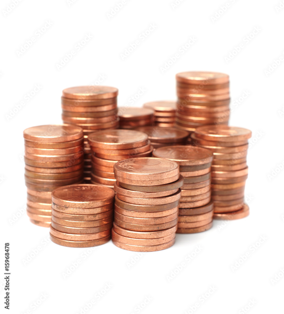 coins on white background coins on white background