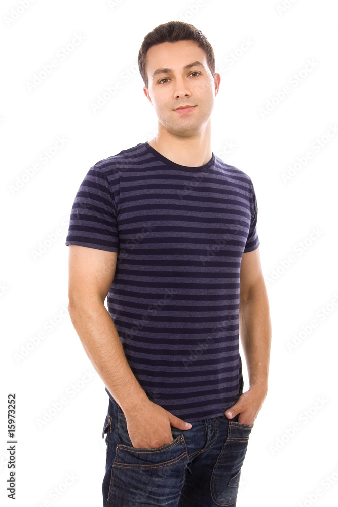 young casual man portrait, isolated on white young casual man portrait, isolated on white