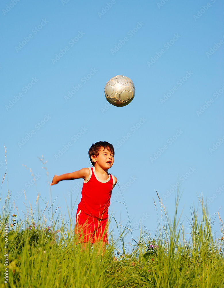 Happy little child playing in nature Happy little child playing in nature