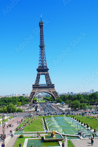Eiffel Tower with fountain