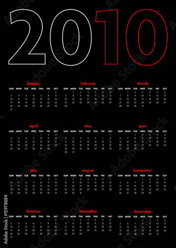 calendario 2010 black