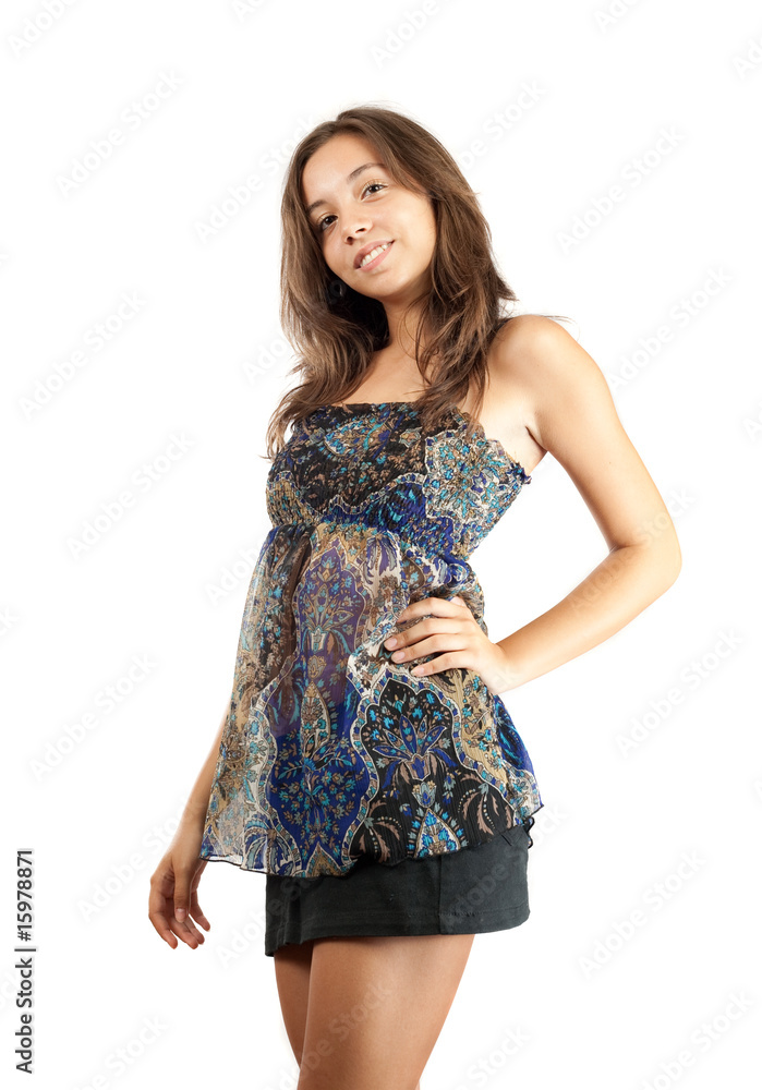 Beautiful young girl isolated on white Beautiful young girl isolated on white