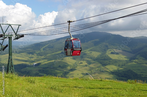 Rope road in Park  Rusutsu. Japan,Hokkaido