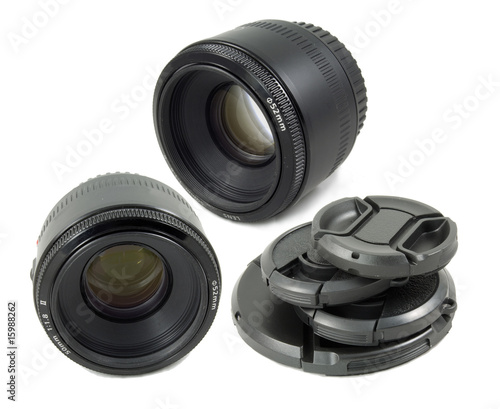 Isolated Black Camera DSLR lens