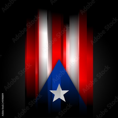 Abstract Puerto rico flag on black background