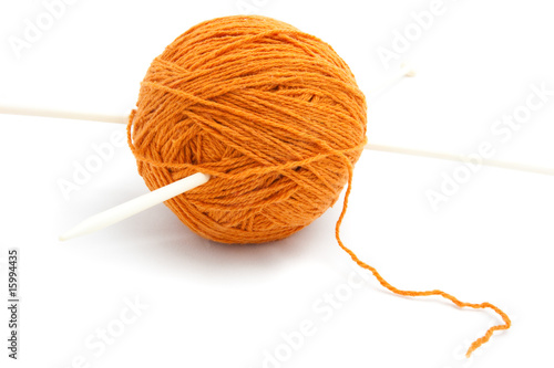 Orange clew and needle isolated