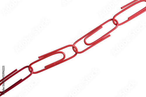 red paper clips connected
