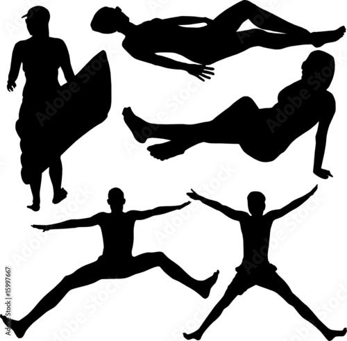 Beach, vector, silhouette