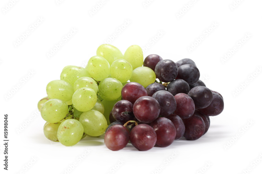 Clusters of red and white grape