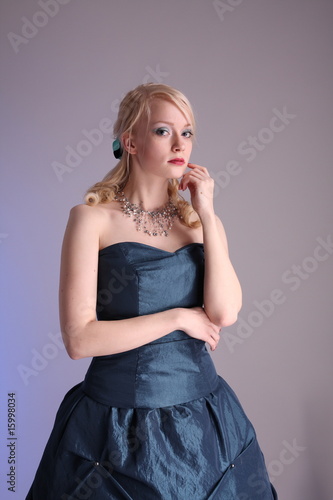 Young woman with prom dress