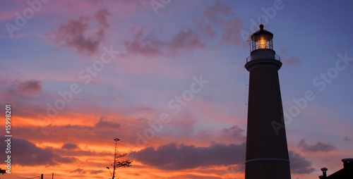 Lighthouse at dusk in Punta del Este