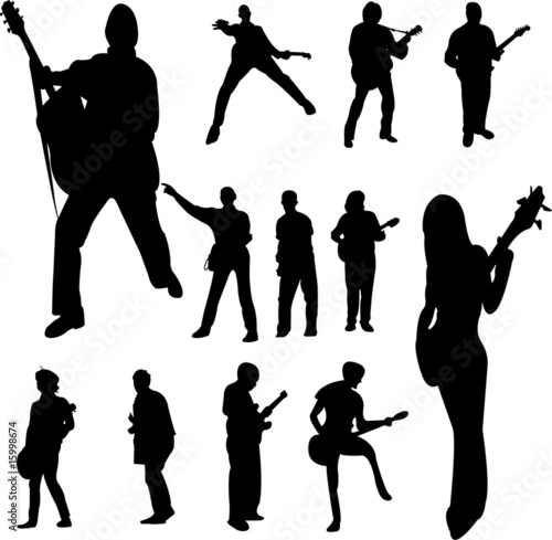 guitar player set - vector