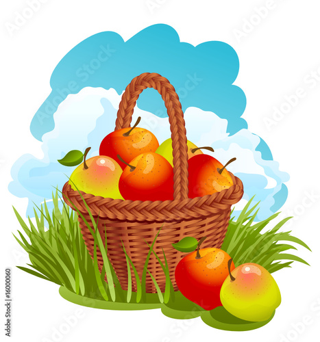 Basket with apples
