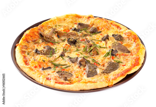 Pizza with mushrooms