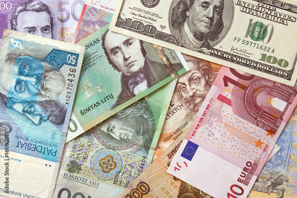 Obraz premium Background of european currencies