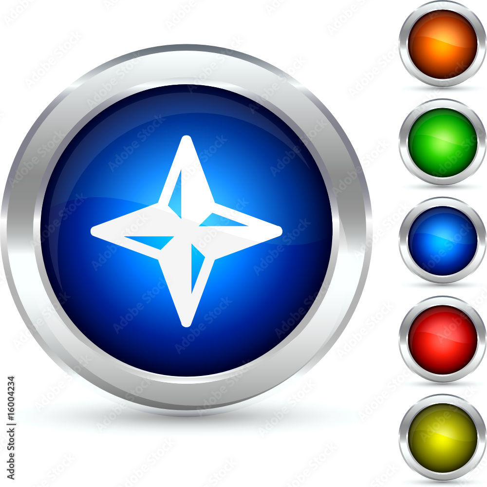 Compass detailed button. Vector illustration. Compass detailed button. Vector illustration.
