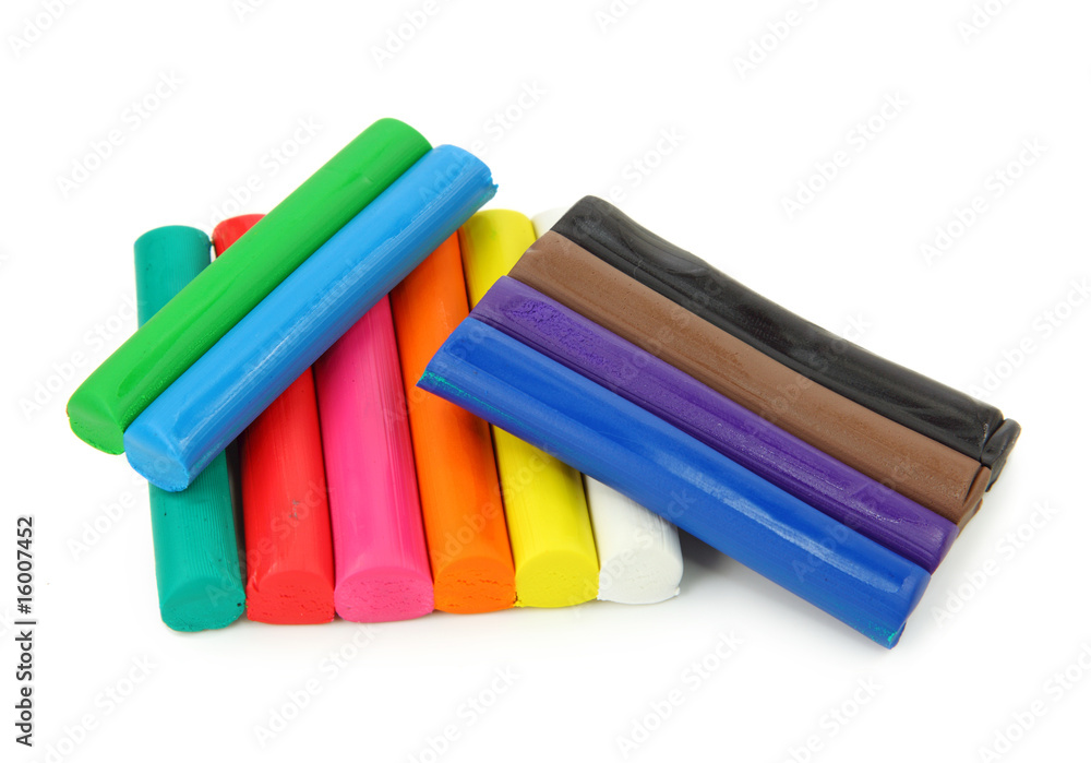 Fotografie Colorful plasticine isolated on white background