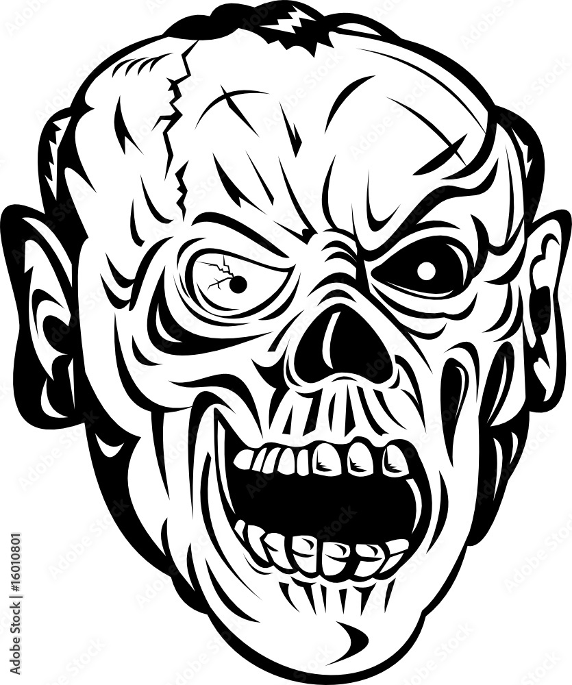 Obraz premium Zombie skull face