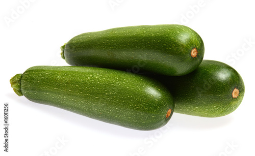 zucchinis isolated on white background