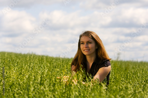 Young woman in a field.
